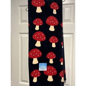 BRAND NEW! Mushroom Cottage Core 36x70 in. Beach Towel Navy Blue W/red Mushrooms